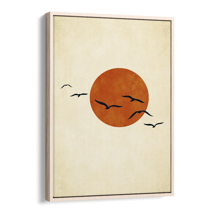 Dancing With The Sun Landscape Art Artwork in Oak Wood Floater Frame