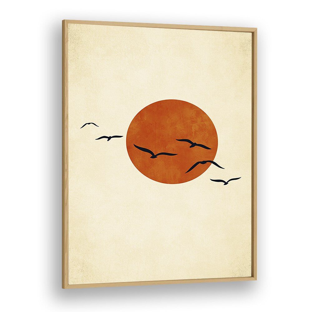 Dancing With The Sun Landscape Art Artwork in Oak Wood Plain Frame