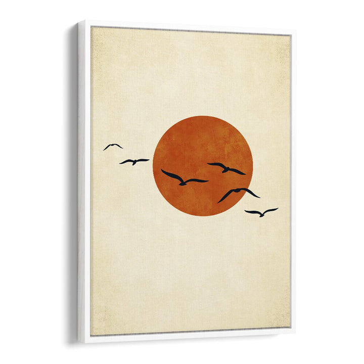 Dancing With The Sun Landscape Art Artwork in White Floater Frame