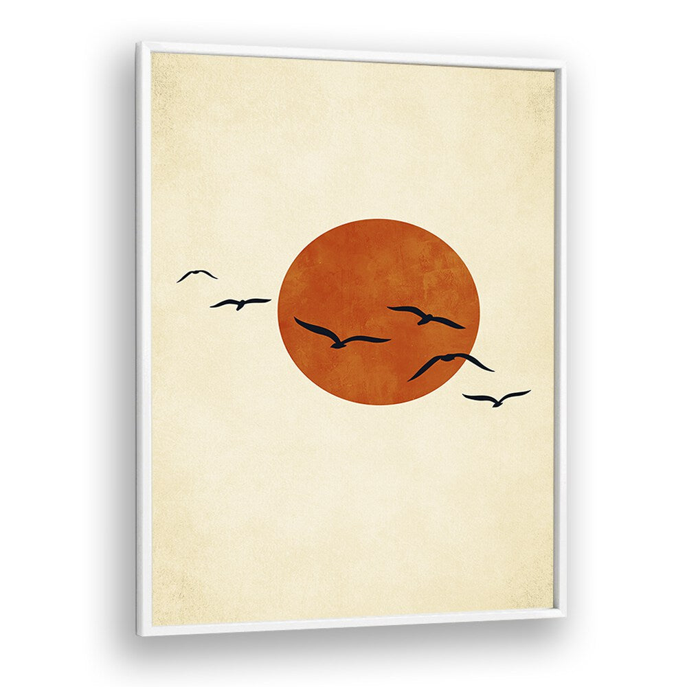 Dancing With The Sun Landscape Art Artwork in White Plain Frame