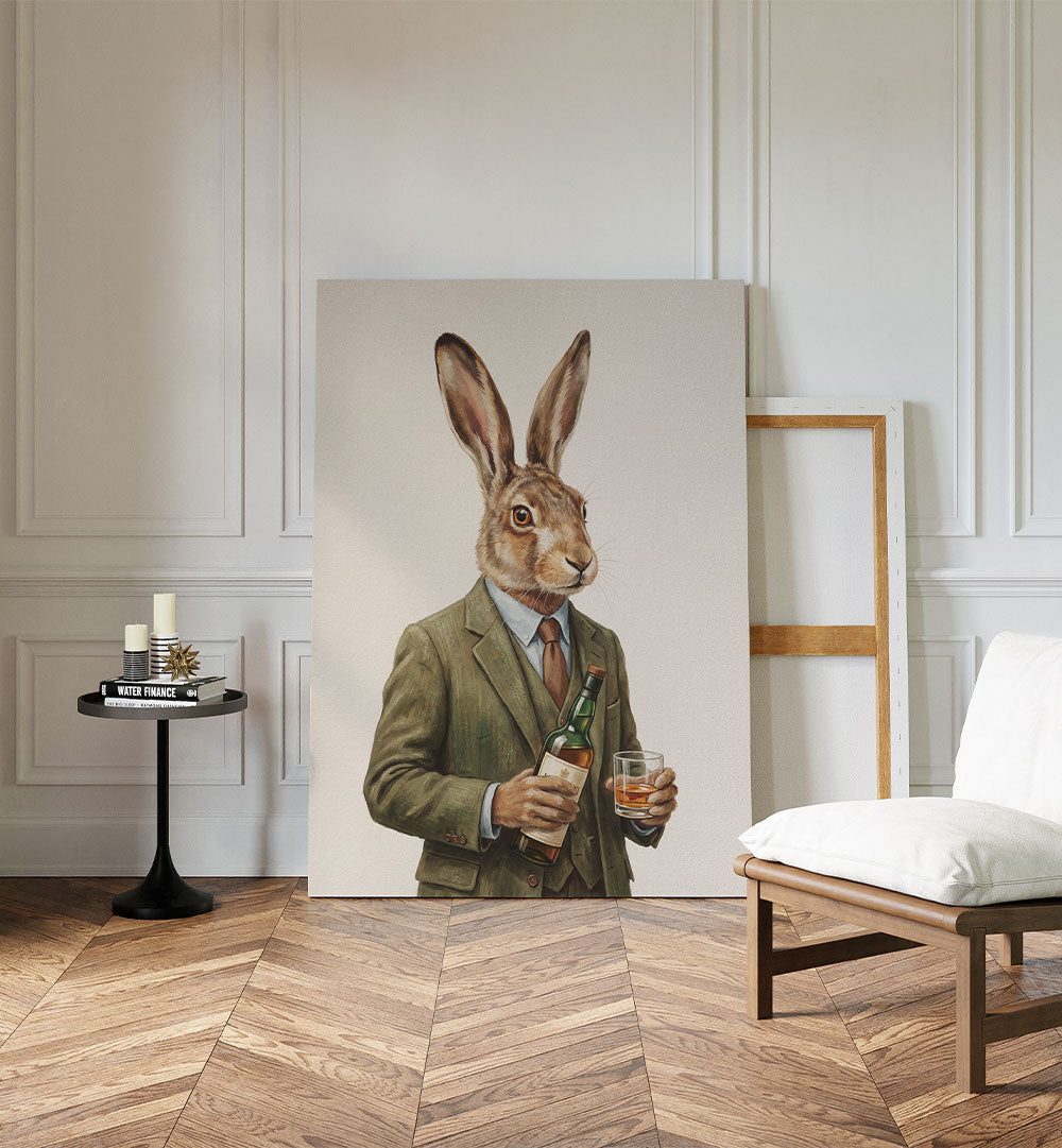 DAPPER HARE WITH WHISKEY