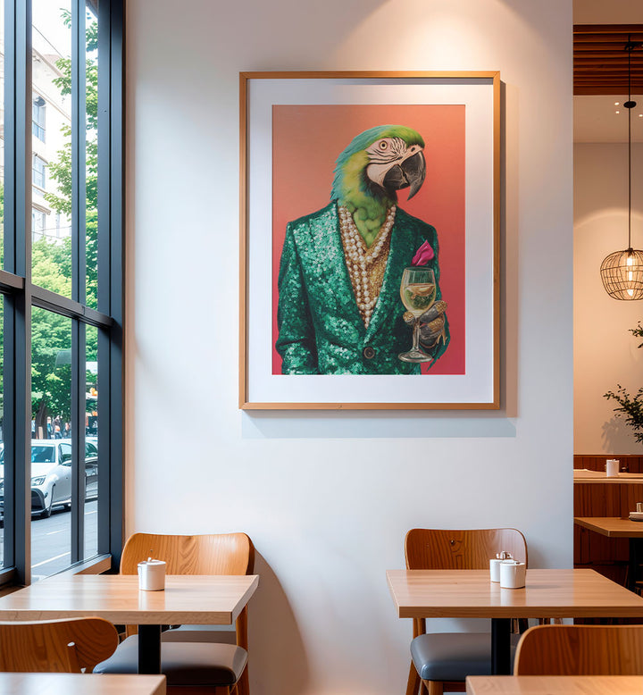 DAPPER PARROT WITH WINE