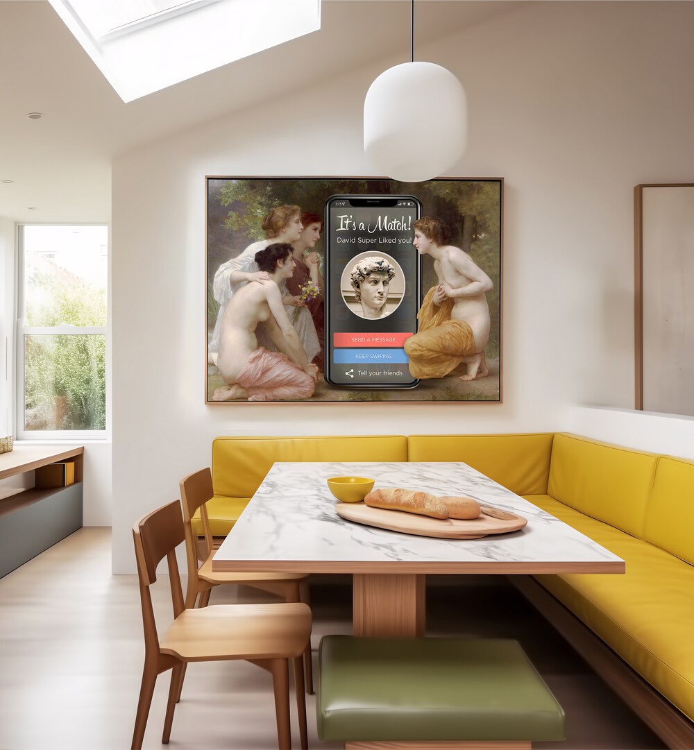 Stylish interior featuring DAVID MATCH BY DIKHOTOMY, ALTERED ART PRINTS, enhancing modern living spaces beautifully.