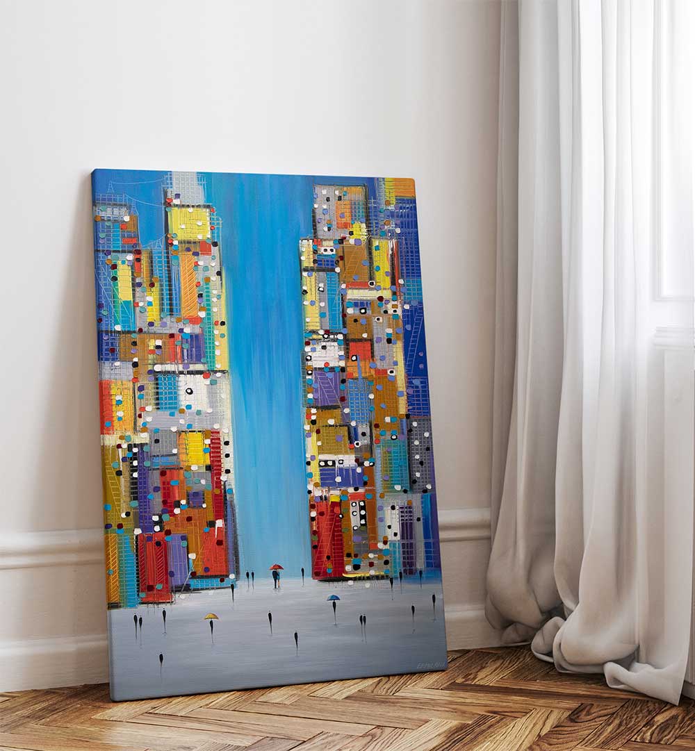 DAY IN THE CITY , MODERN IMPRESSIONISM PAINTINGS