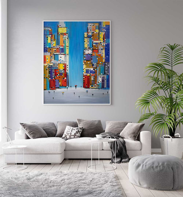 DAY IN THE CITY , MODERN IMPRESSIONISM PAINTINGS