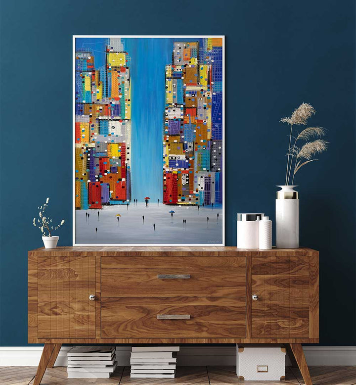 DAY IN THE CITY , MODERN IMPRESSIONISM PAINTINGS