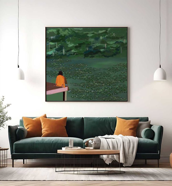 DAYDREAMING AT THE LAKE , PORTRAITS & FIGURATIVE ILLUSTRATIONS