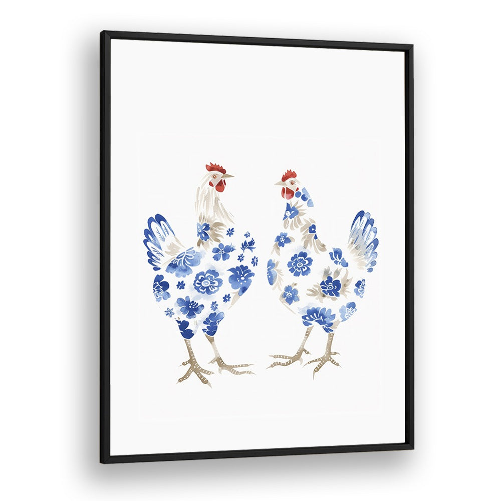 Decked Up Chickens Kids art Artwork in Black Plain Frame
