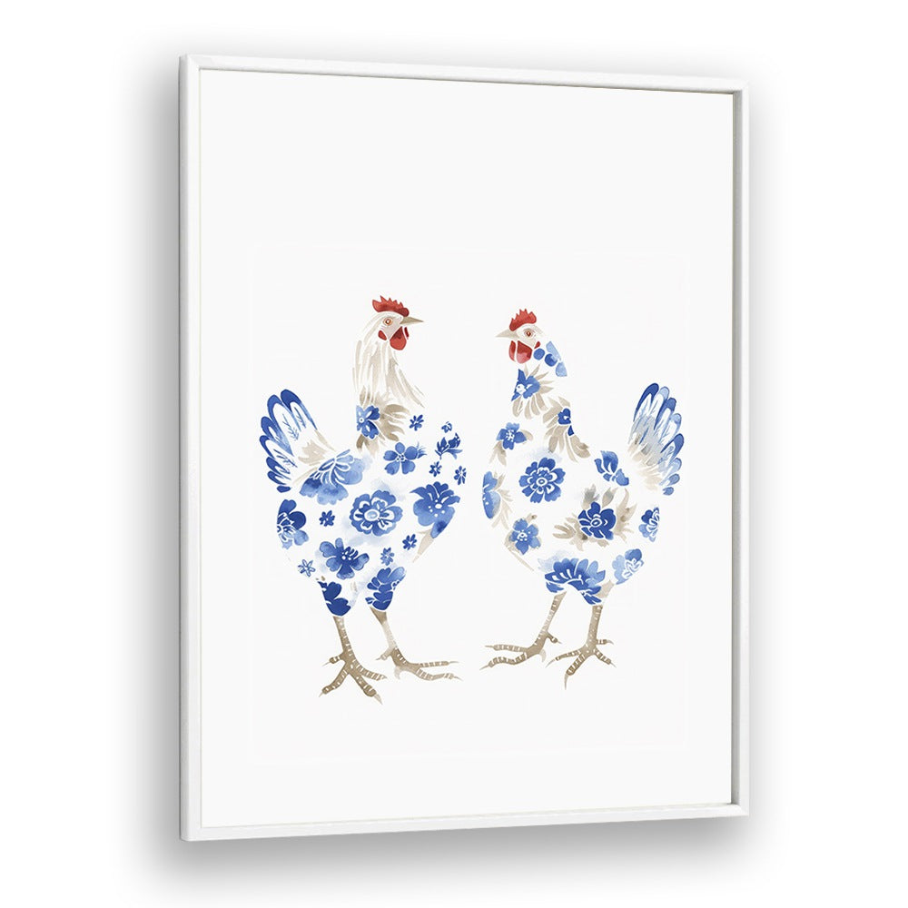 Decked Up Chickens Kids art Artwork in White Plain Frame White
