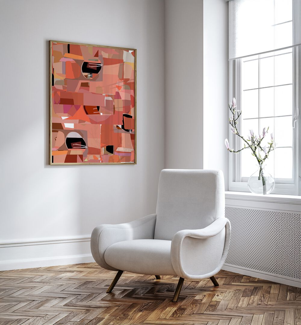 Vibrant DEEP PINK GEOMETRIC SHAPES IV, GEOMETRIC ART PRINTS enliven contemporary interiors with bold modern design.