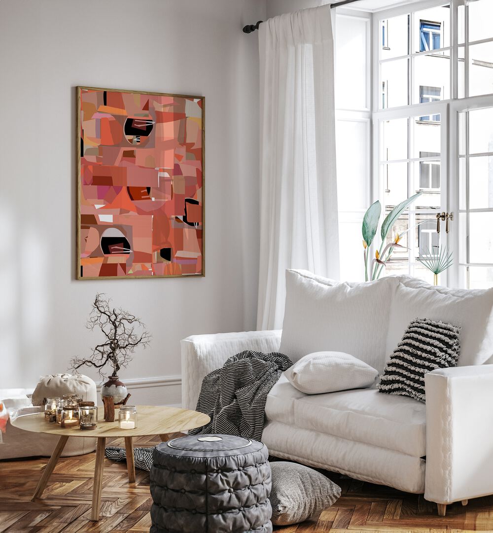 Vibrant DEEP PINK GEOMETRIC SHAPES IV enhances modern interiors with bold colors in GEOMETRIC ART PRINTS collection.