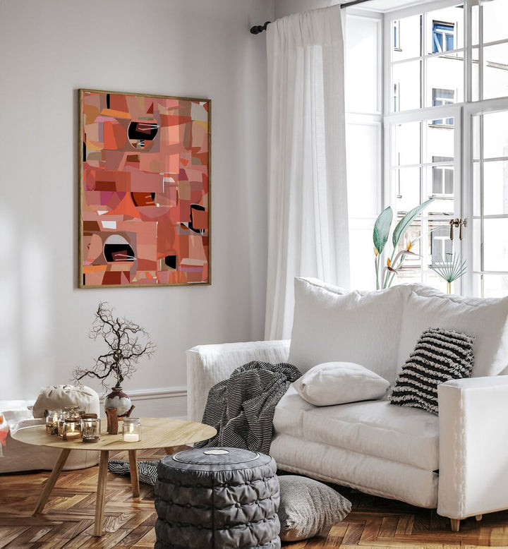 Vibrant DEEP PINK GEOMETRIC SHAPES IV enhances modern interiors with bold colors in GEOMETRIC ART PRINTS collection.