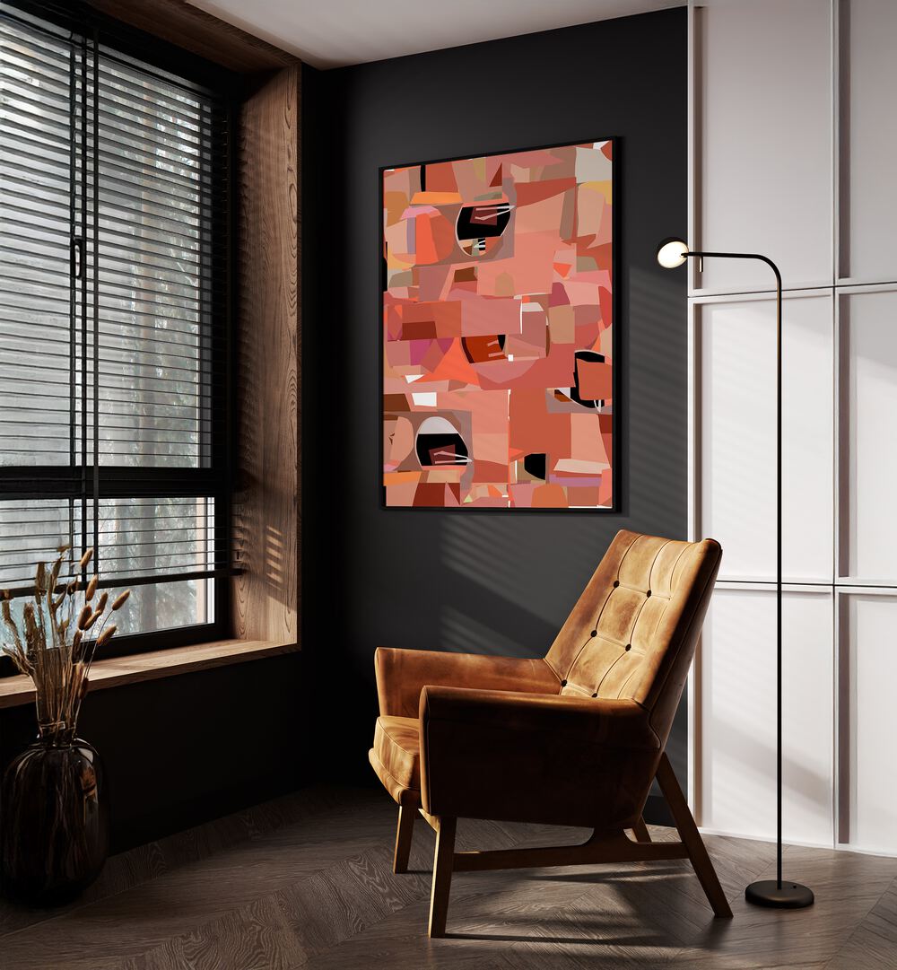 Vibrant DEEP PINK GEOMETRIC SHAPES IV, GEOMETRIC ART PRINTS enhance contemporary interiors with bold design.