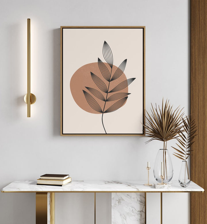 Delicate Leaf Abstract boho wall art painting Artwork Hanged on a Wall 