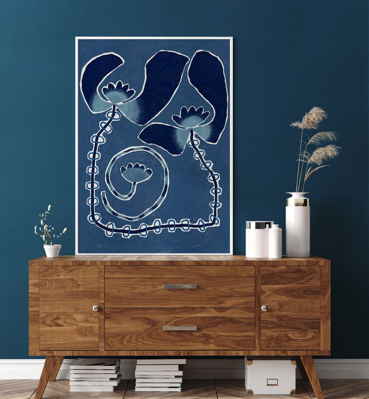 DELICATE BLOOM BLUE , FLORAL FLOWER PAINTINGS