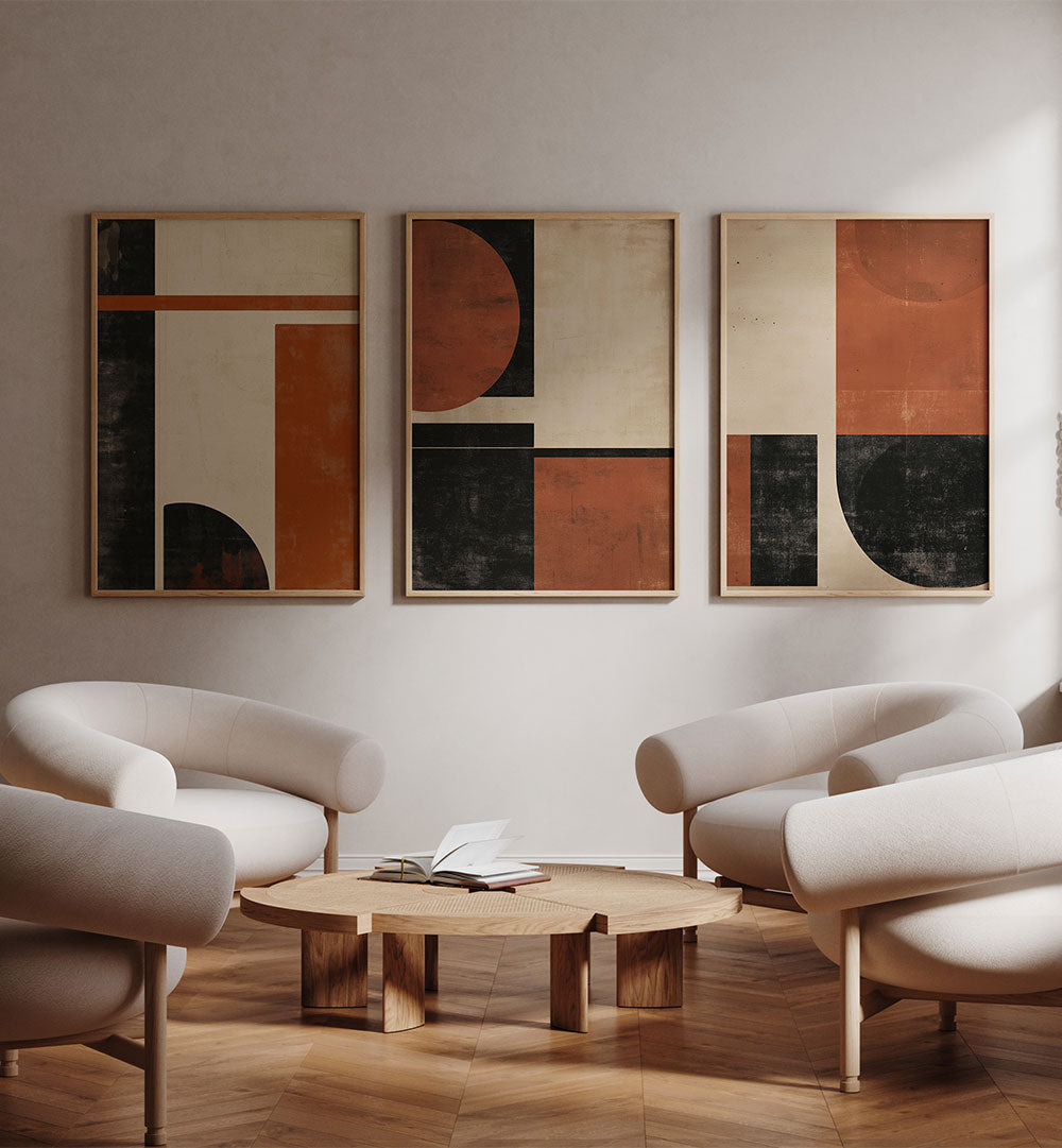 DESERT DUSK SET , SET OF 3 PAINTINGS