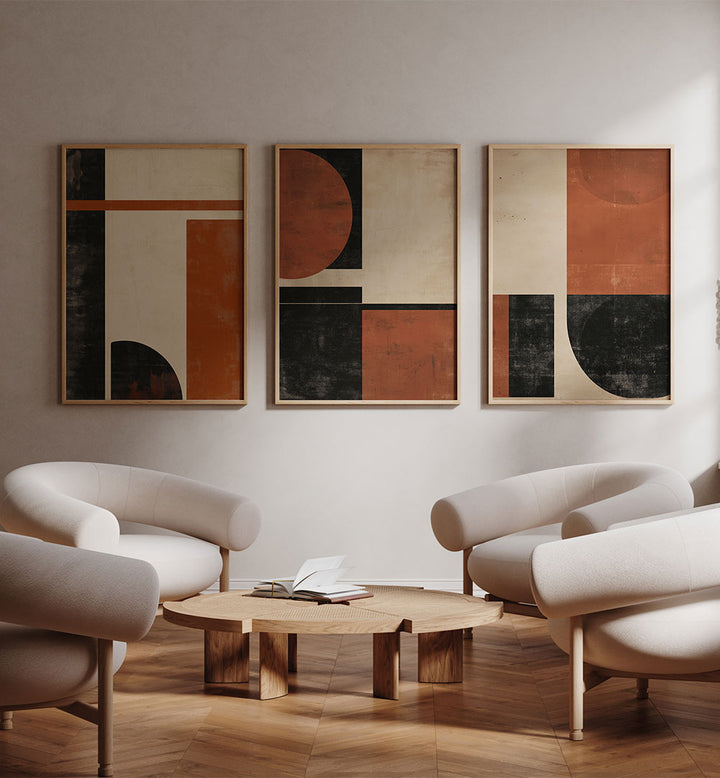 DESERT DUSK SET , SET OF 3 PAINTINGS