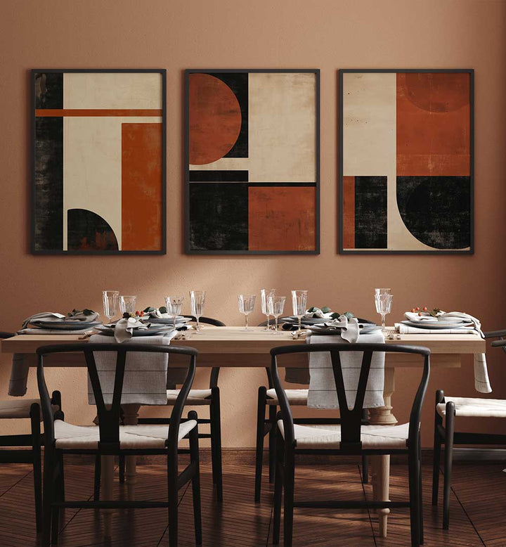 DESERT DUSK SET , SET OF 3 PAINTINGS