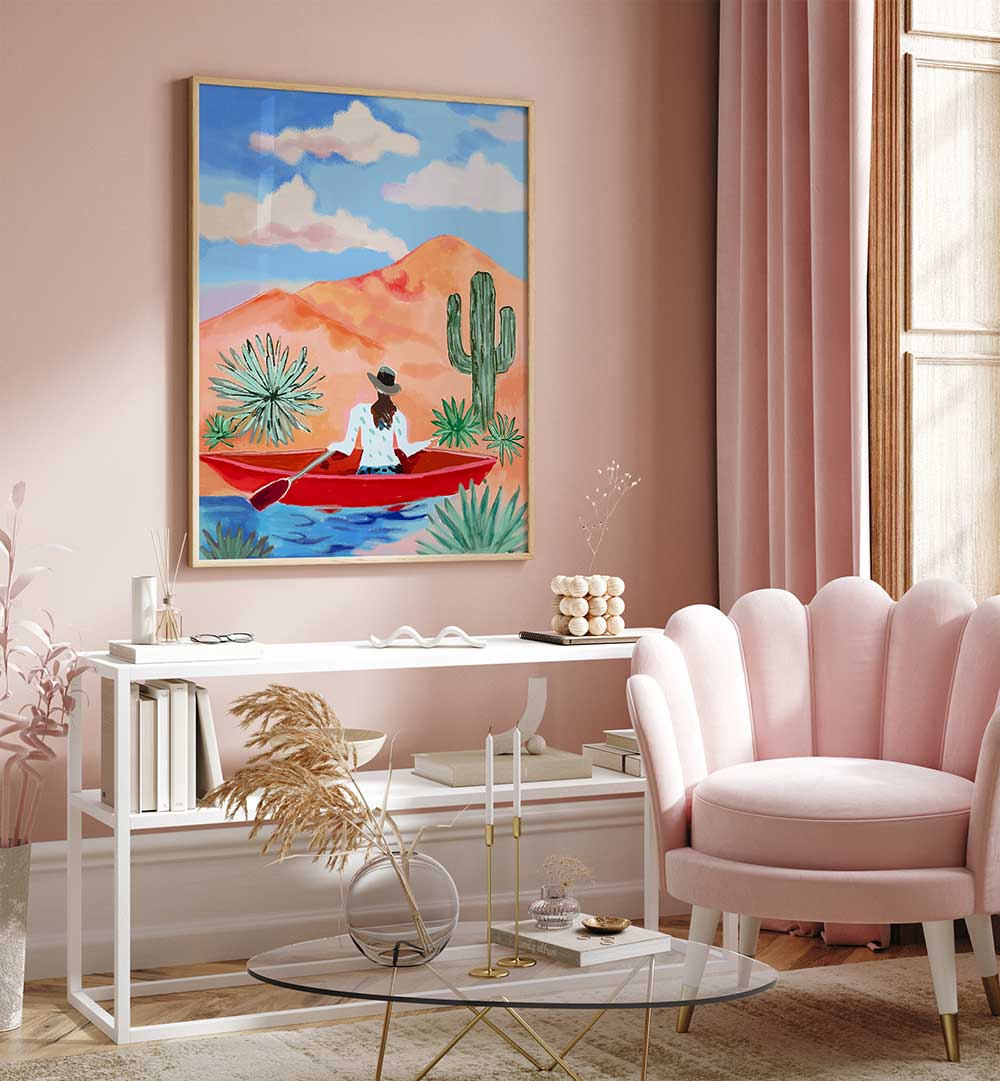 DESERT ROWING DREAM , COWBOY & MODERN AMERICANA PAINTINGS