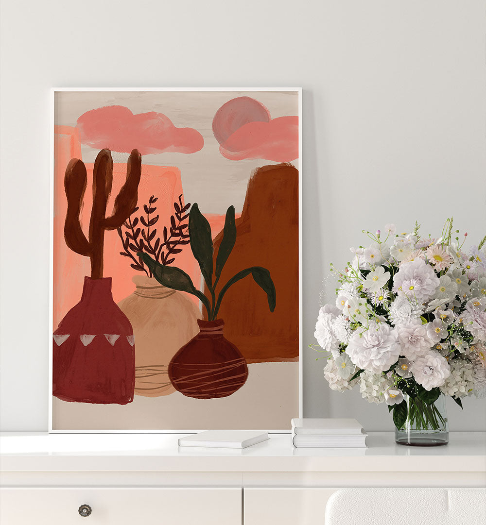 DESERT STILL LIFE , LANDSCAPE PAINTINGS