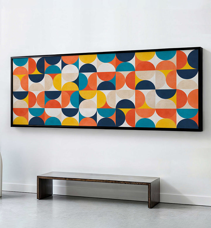COLORFUL MID CENTURY PATTERN  , PANORAMIC ART