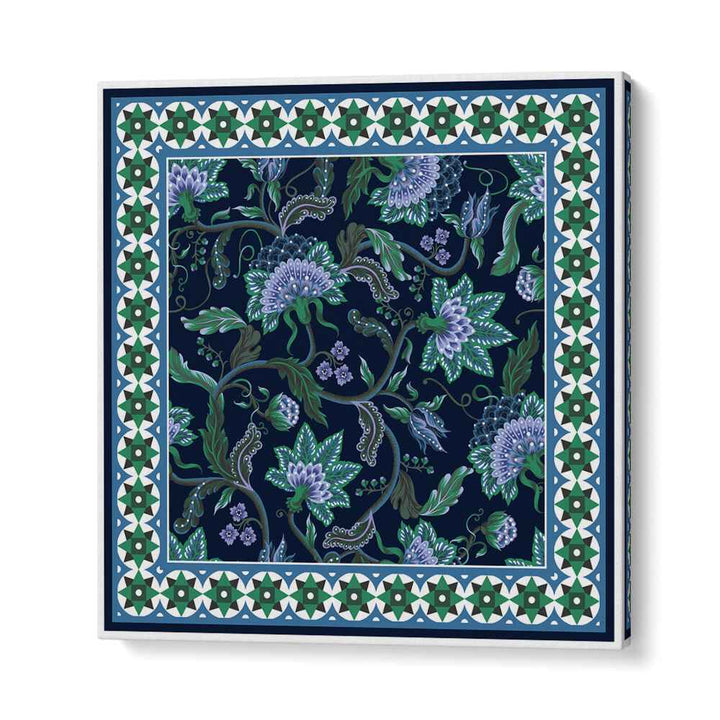 Design Scarf With Indian Floral Tournament Botanical Art Print Artwork in Gallery Wrap