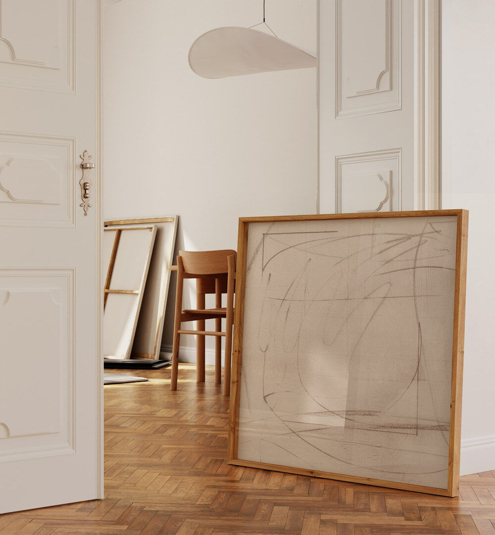 Stylish DESSINER Abstract Paintings in a modern interior, perfect for transforming your home or office decor.