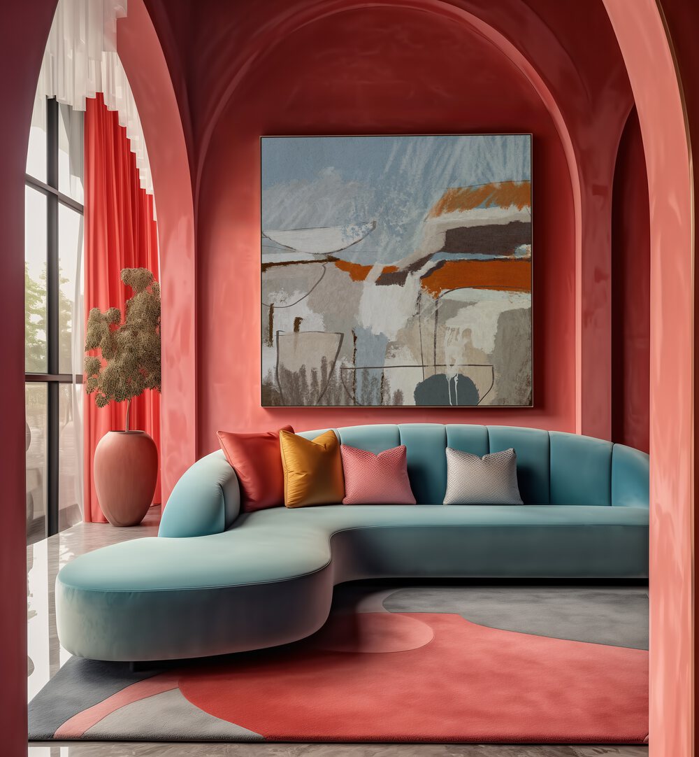 Transform your space with DETOUR, ABSTRACT PAINTINGS, showcasing vibrant colors and unique patterns.