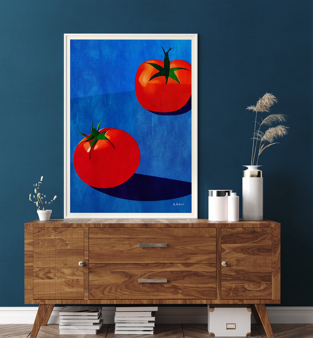 Brighten your cooking space with DEUX TOMATES, KITCHEN POSTERS featuring vibrant tomatoes and modern design elements.