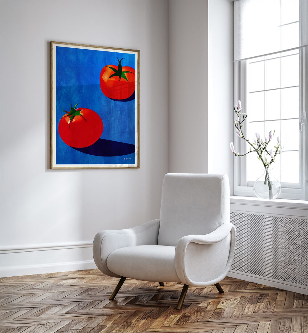 Stylish DEUX TOMATES, KITCHEN POSTERS brighten up your kitchen with a fresh, vibrant design featuring two tomatoes.