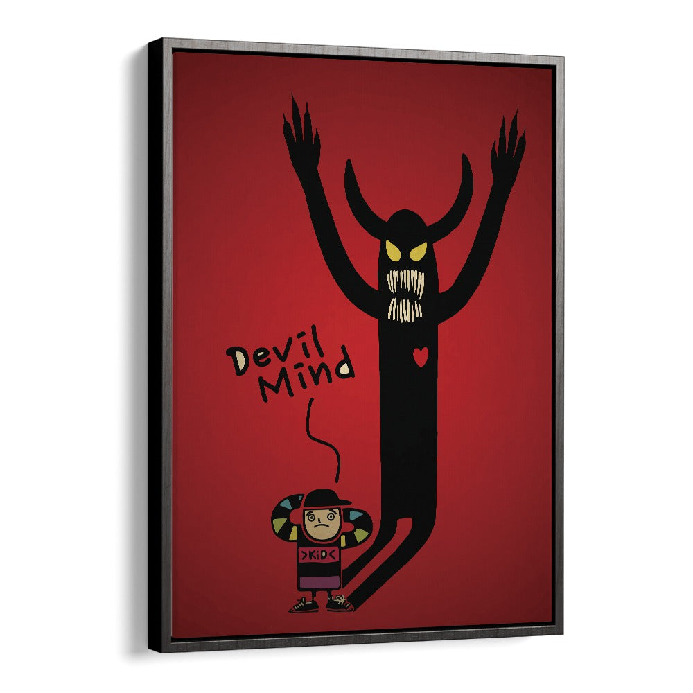 Devil Mind Comic Art Artwork in Black Floater Frame