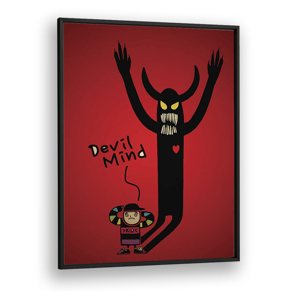 Devil Mind Comic Art Artwork in Black Plain Frame