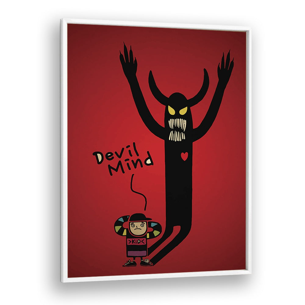 Devil Mind Comic Art Artwork in White Plain Frame