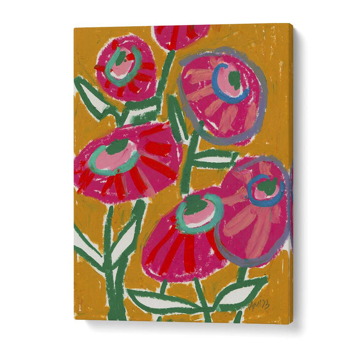 Dhalias  By Ania Zwara Botanical Flower Paintings Artwork in Gallery Wrap