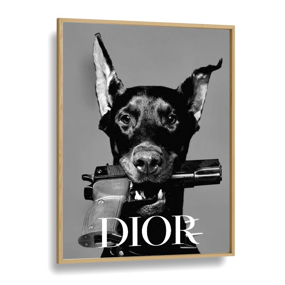 Dior Fashion Art Artwork in Oak Wood Plain Frame
