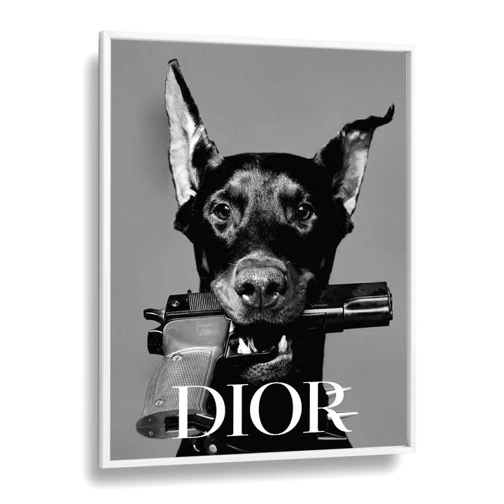 Dior Fashion art Artwork in White Plain Frame
