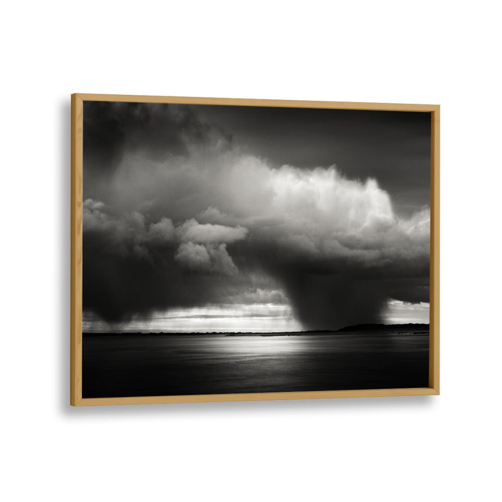 DISTANT RAIN LANDSCAPE PHOTOGRAPHY in Oak Wood Plain Frame