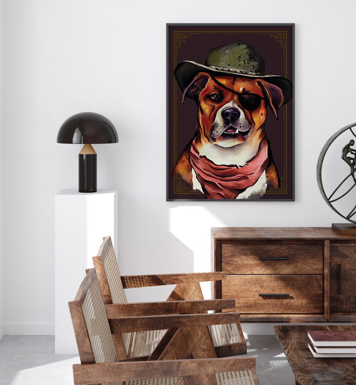 Stylish dog art featuring a playful canine in a hat, perfect for your home. Explore DOG , ANIMAL PAINTINGS today!