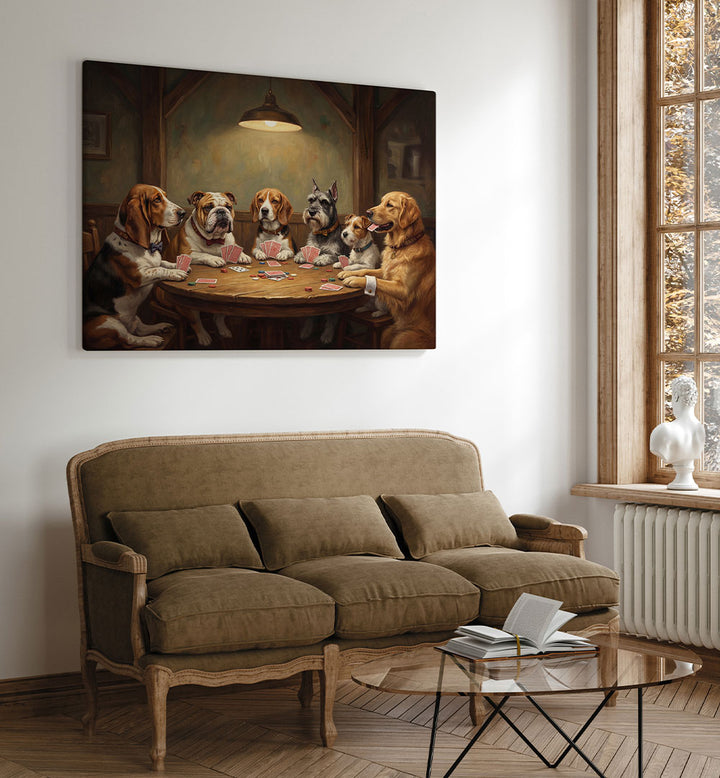 DOGS PLAYING POKER