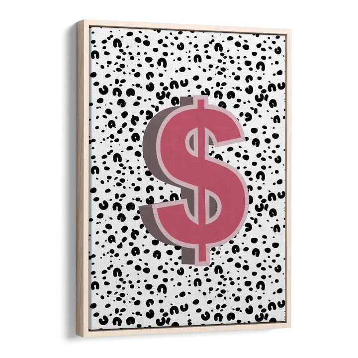 Dollar By Martina Money Art Artwork in Oak Wood Floater Frame