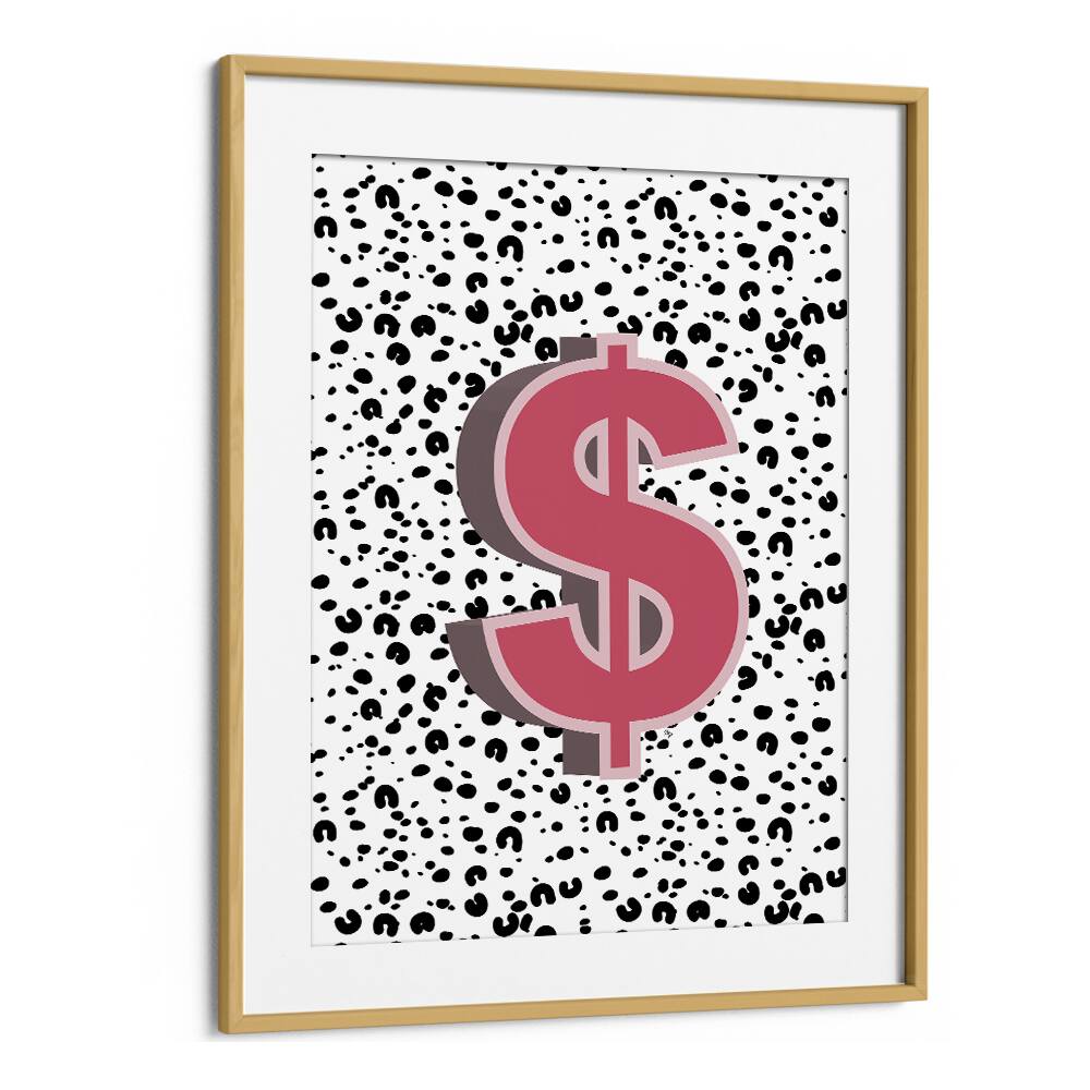 Dollar By Martina Money Art Artwork in Oak Wood Frame With Mount