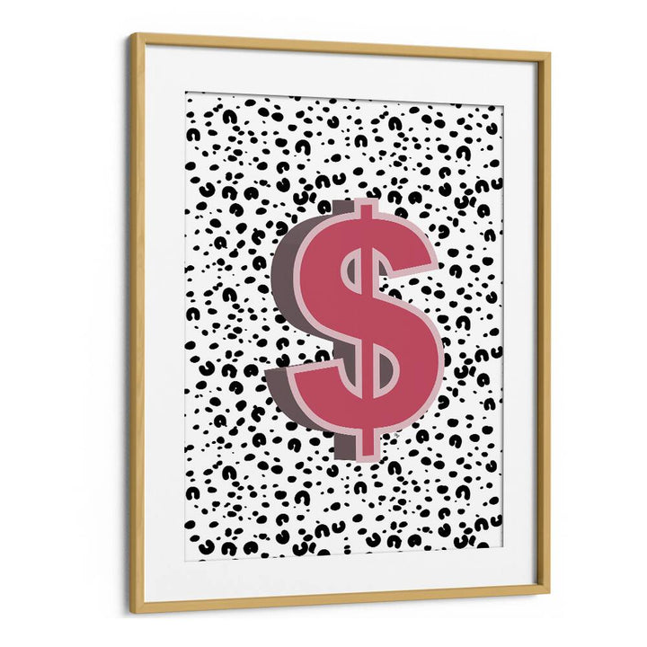 Dollar By Martina Money Art Artwork in Oak Wood Frame With Mount