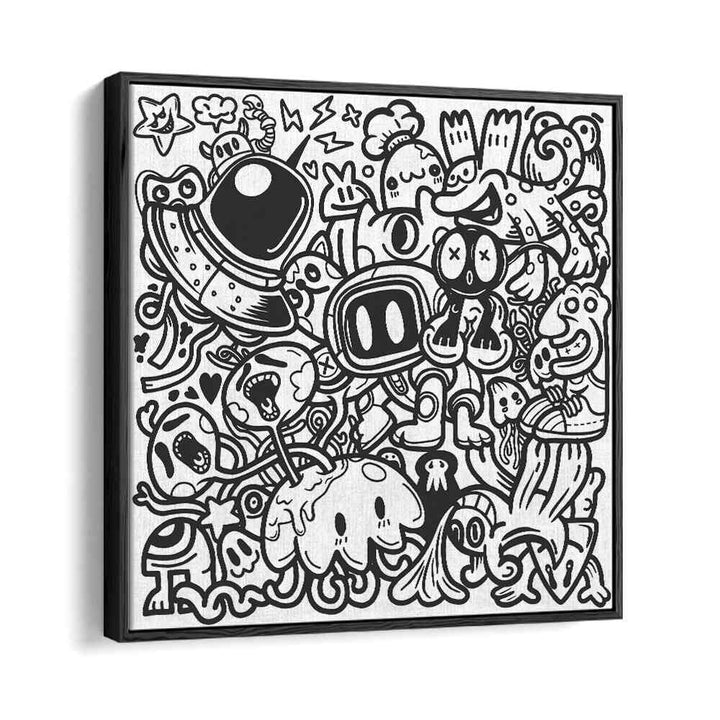 Doodle Dynamo Doodle Art Artwork in Black Floater Frame