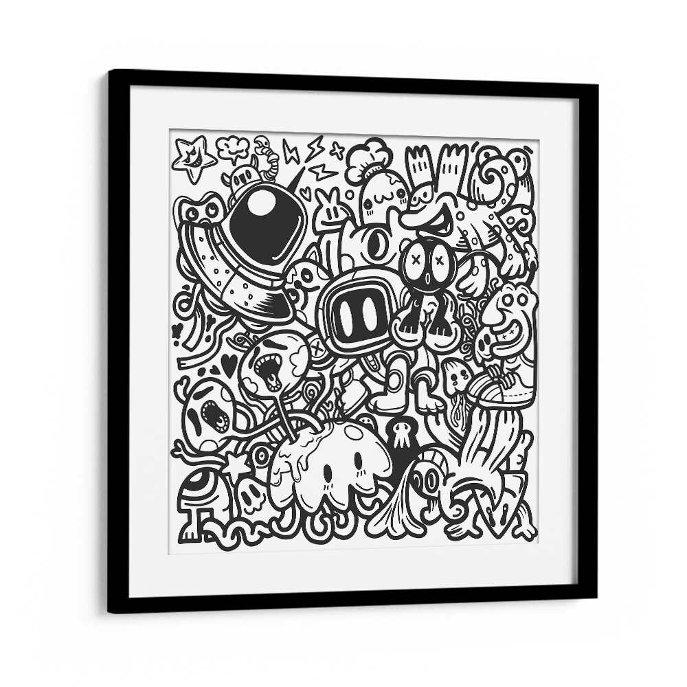 Doodle Dynamo Doodle Art Artwork in Black Frame With Mount