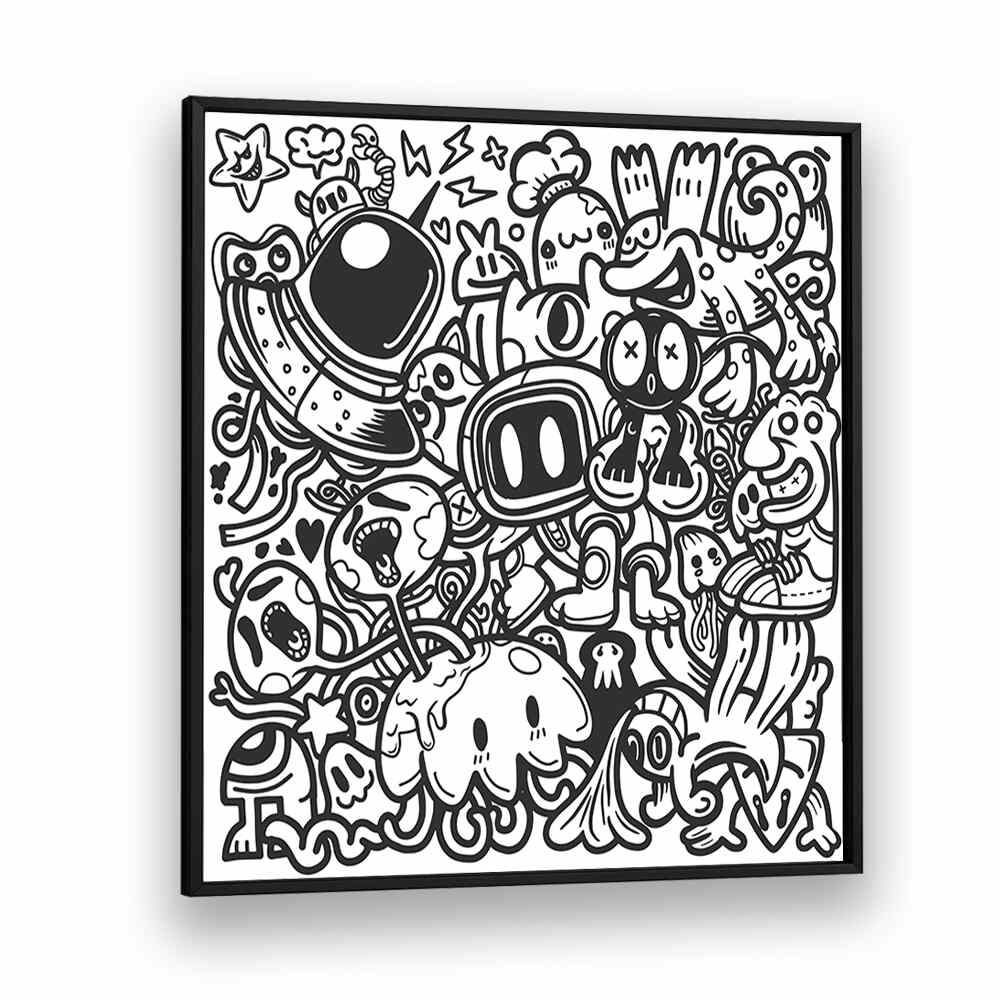 Doodle Dynamo Doodle Art Artwork in Black Plain Frame