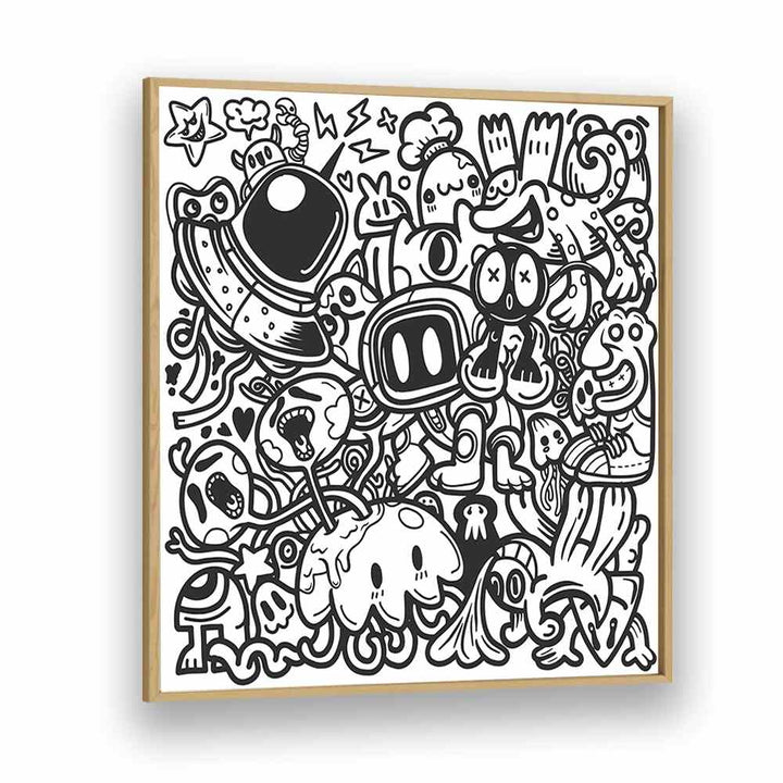 Doodle Dynamo Doodle Art Artwork in Oak Wood Plain Frame