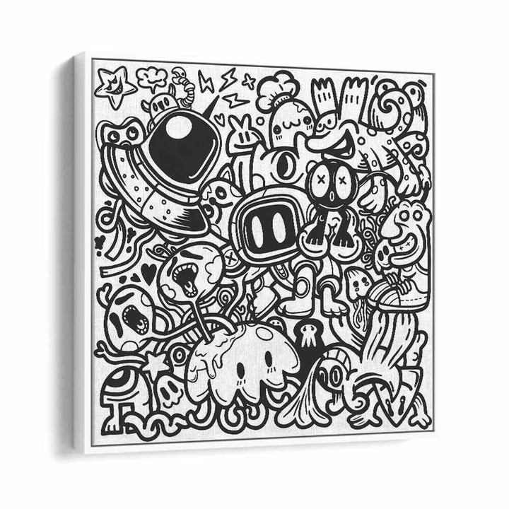 Doodle Dynamo Doodle Art Artwork in White Floater Frame