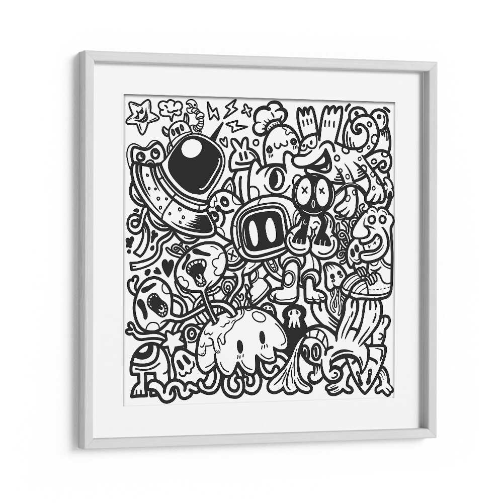 Doodle Dynamo Doodle Art Artwork in White Frame With Mount