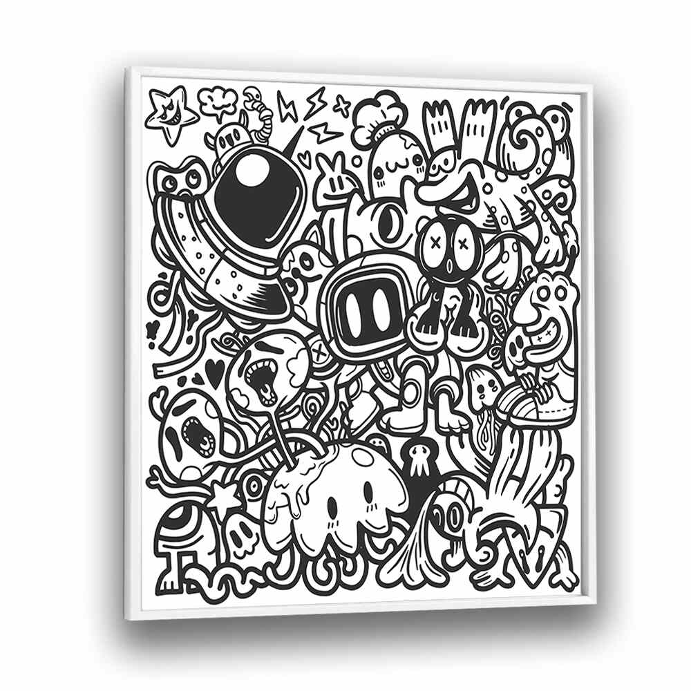 Doodle Dynamo Doodle Art Artwork in White Plain Frame