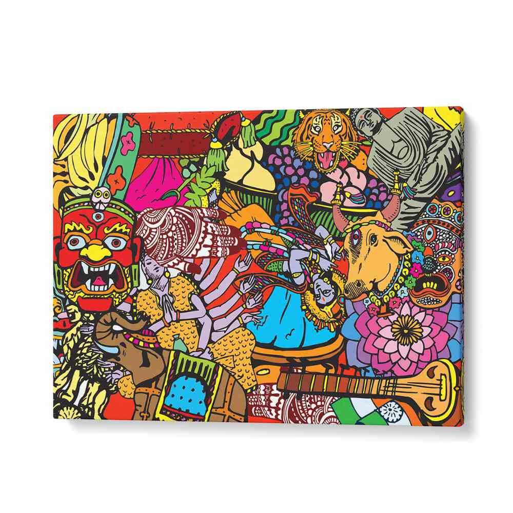 Doodle India Comic Art Artwork in Gallery Wrap